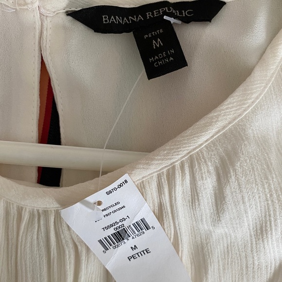 NWT Banana Republic Petite Medium White Tiered Mini Dress - Picture 8 of 14